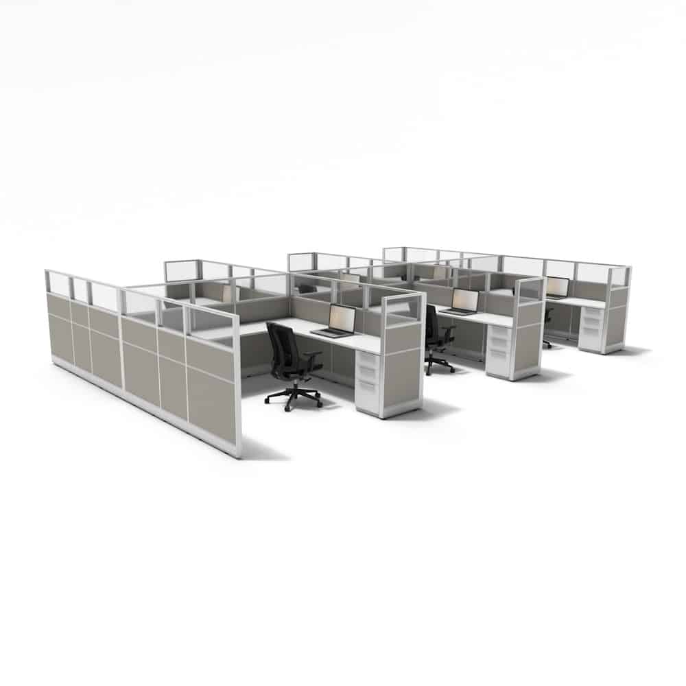 8'x8' 53" High Pack of Cubicles