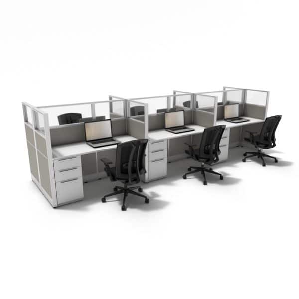 5'x2' 53" High Pack of Cubicles