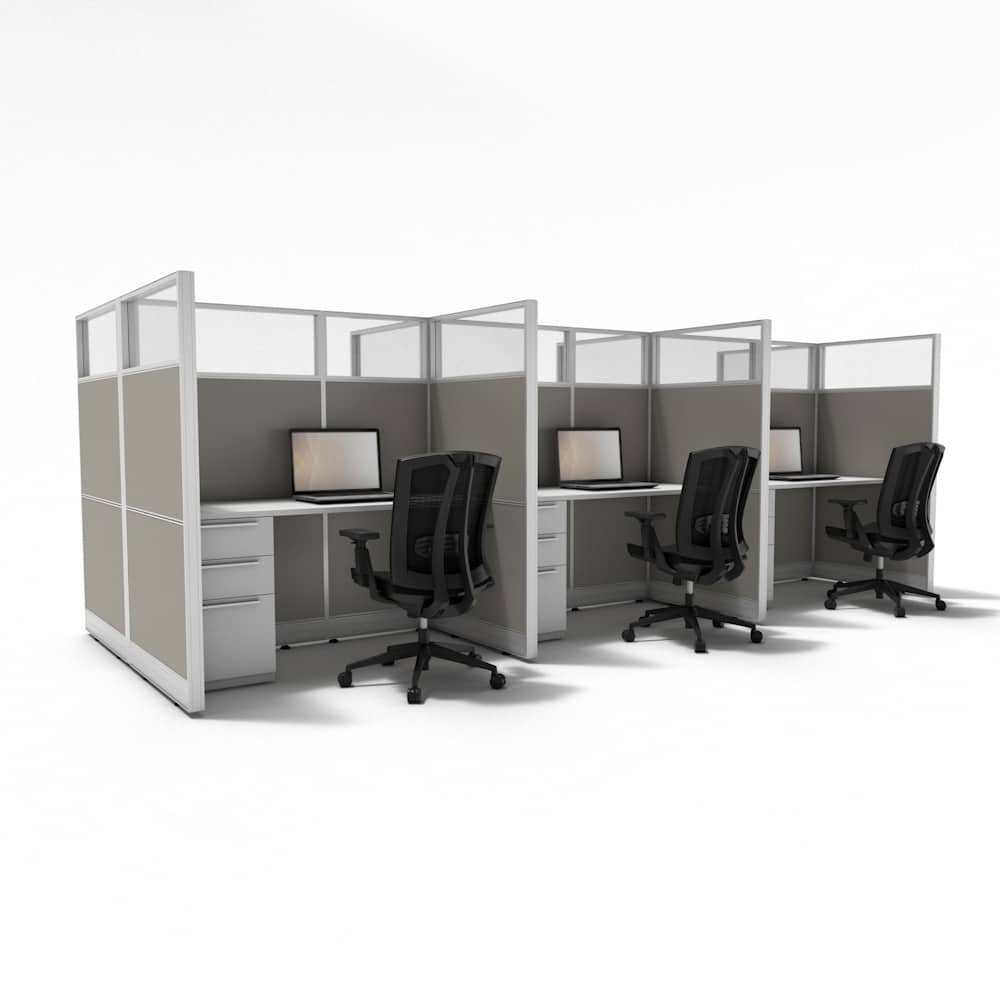 5'x3' 65" High Pack of Cubicles