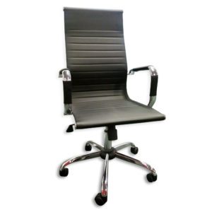 Modern Leather and Chrome Chair