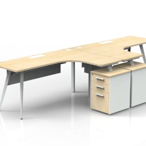 Two Person Workstation With No Privacy Panels