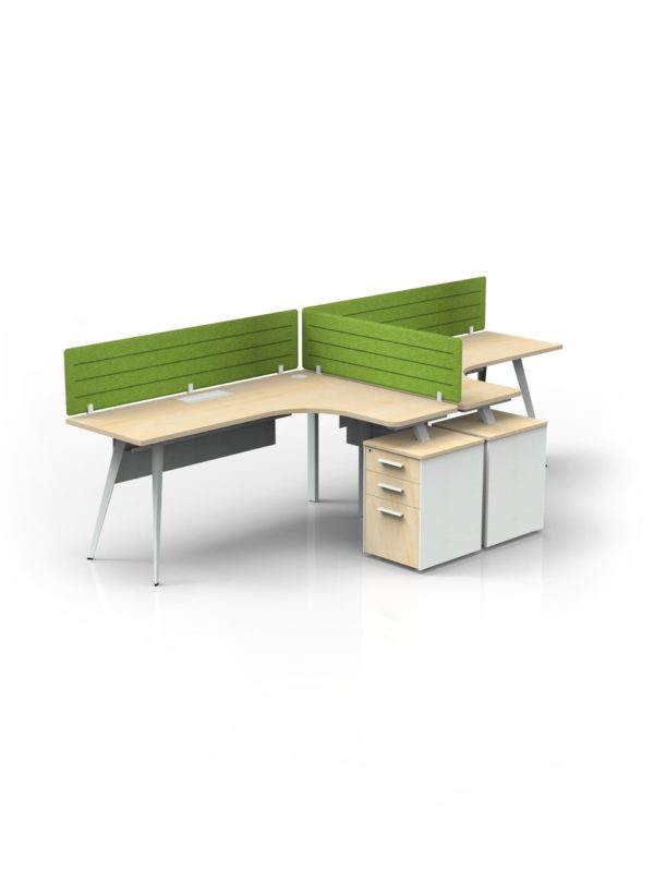 Two Person Workstation With Privacy Panels