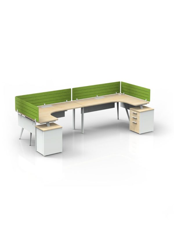 Two Person Workstation With No In Between Panel