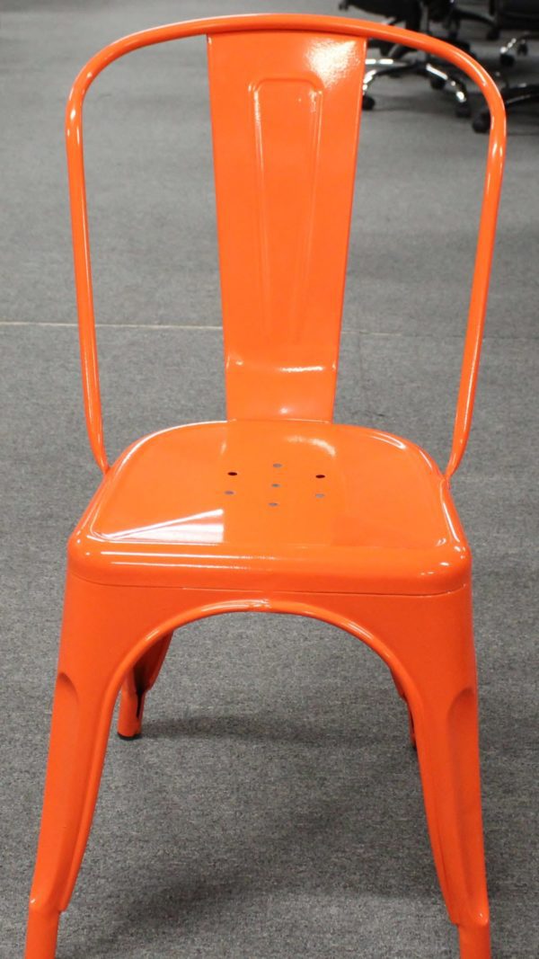 Orange Stackable Chair Front View