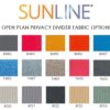 Open Plan Fabric Divider Fabric Options