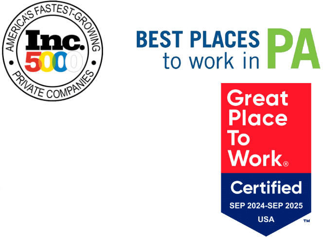 Awards for America's fastest growing private companies, best places to work in PA, and Great place to work.